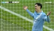 曼城半场3-0纽卡!纽卡解围不远,赖因德斯跟进推射破门!