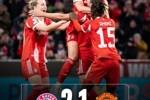 女足欧冠:拜仁2-1战胜曼联,两回合总比分5-3晋级半决赛