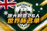 澳大利亚世界杯26人名单:伊兰昆达、瑞安、梅特卡夫领衔
